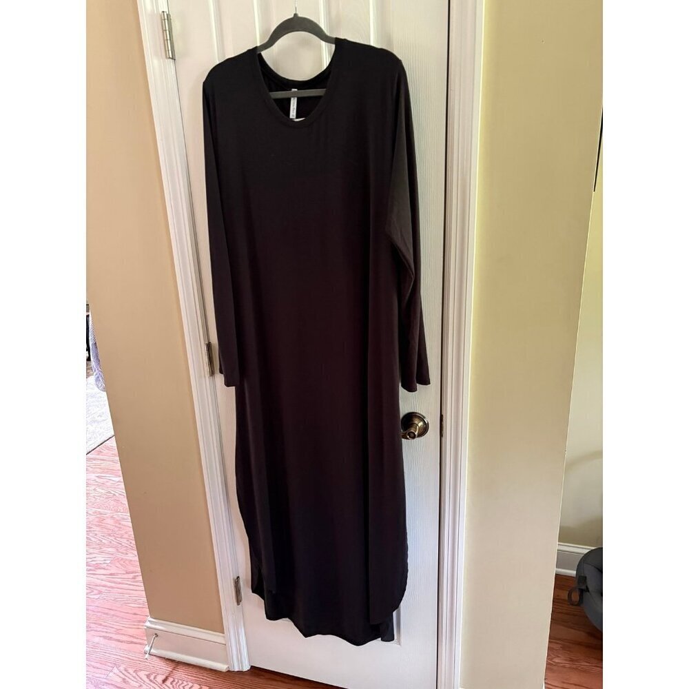 Acting Pro Black Maxi Dress 2X NEW Split U Hem